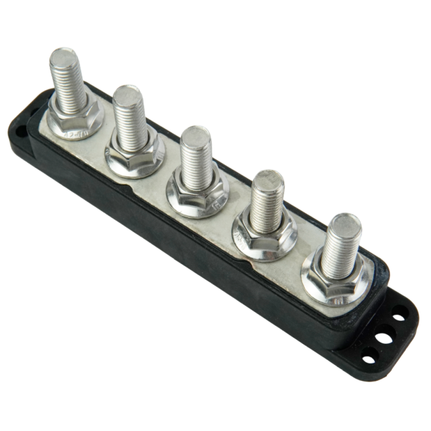 60a busbar m10 studs no cover of Egis Mobile Electric 600 Amp Busbars - 6600 Series PowerBars, Heavy-Duty 3/8" Studs