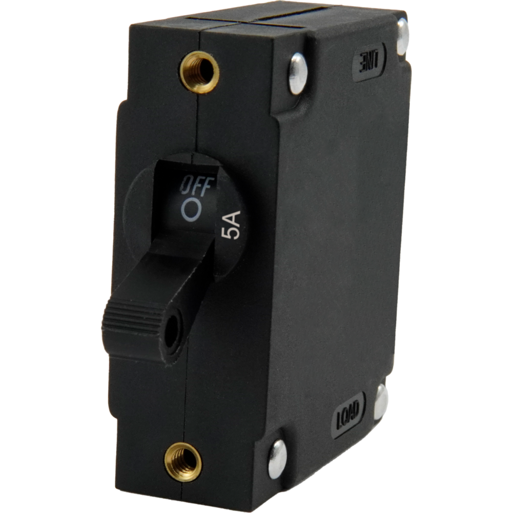 A-Series 5A Circuit Breaker-Black-Toggle of Egis Mobile Electric A-Series Single Pole Circuit Breakers - Black Toggle