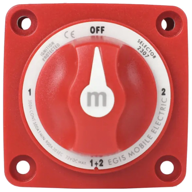 m-Series 300A Mini Battery Switch - Off/1/Both/2