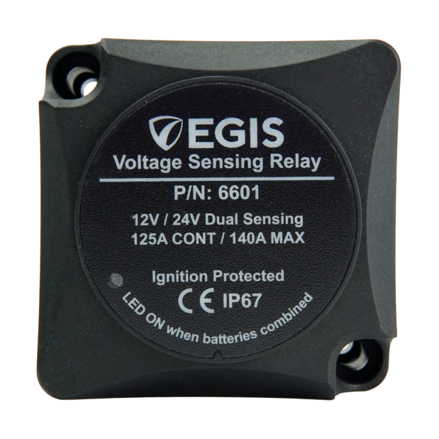 Mini Automatic Charging Relay - flat of Egis Mobile Electric Mini Automatic Charging Relay - 125 Amp