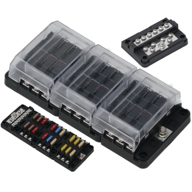 Ring Terminal Fuse Blocks with Blown Fuse LEDs