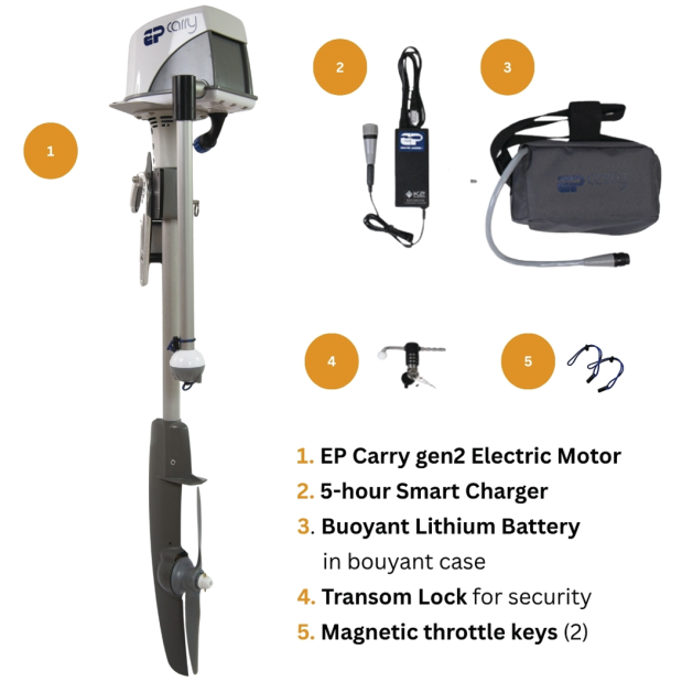 EP Carry Gen2 Electric Outboard - Standard Shaft