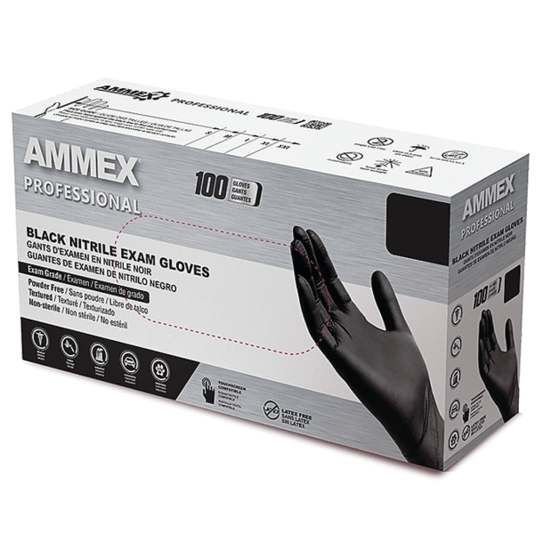 Ammex Nitrile Gloves - Powder & Latex Free - 3Mil
