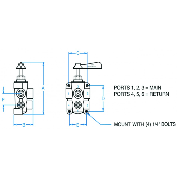 Fuel Valve - NPT Bronze 6 Port 