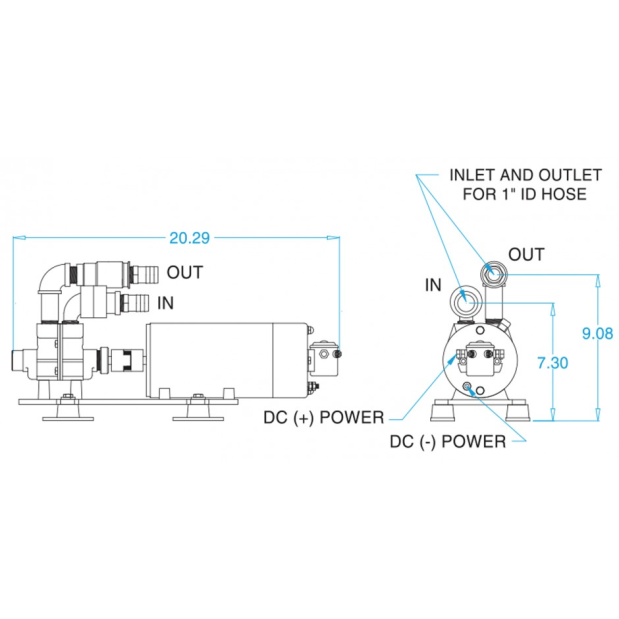 dia of Groco 115V AC Paragon Sr. Water Pump