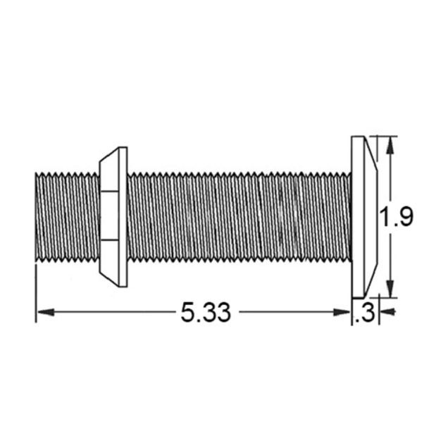 dimensions of Groco Thru Hull THXL-750-W