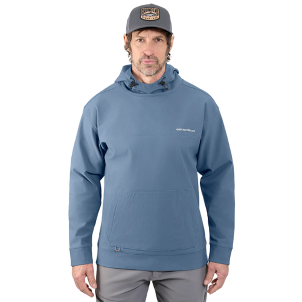 on model of Grundens Kryall Hoodie