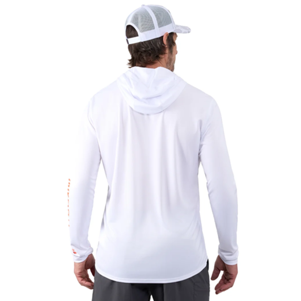back of Grundens Tough Sun Hoodie
