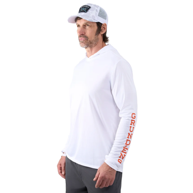side of Grundens Tough Sun Hoodie