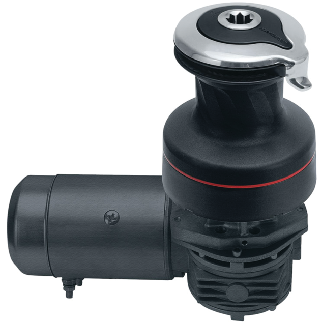 Harken Radial Electric Two-Speed Self-Tailing Winch - Aluminum, Horizontal Motor