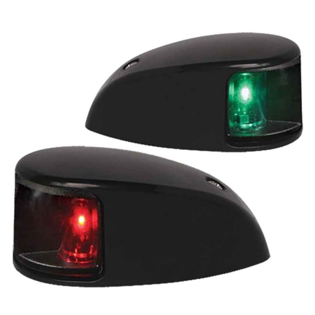 2NM NaviLED Deck Mount Port & Starboard Pair - Black, Clear Lens