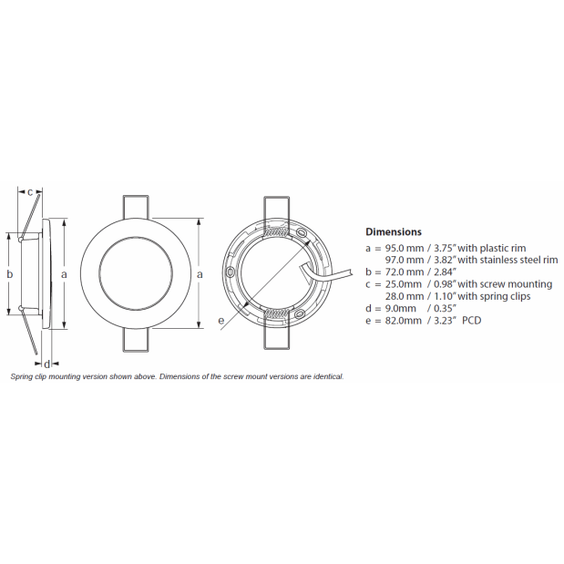 Hella 3-3/4" Warm White EuroLED 95 LED Recessed Down Light - White Bezel, Clip