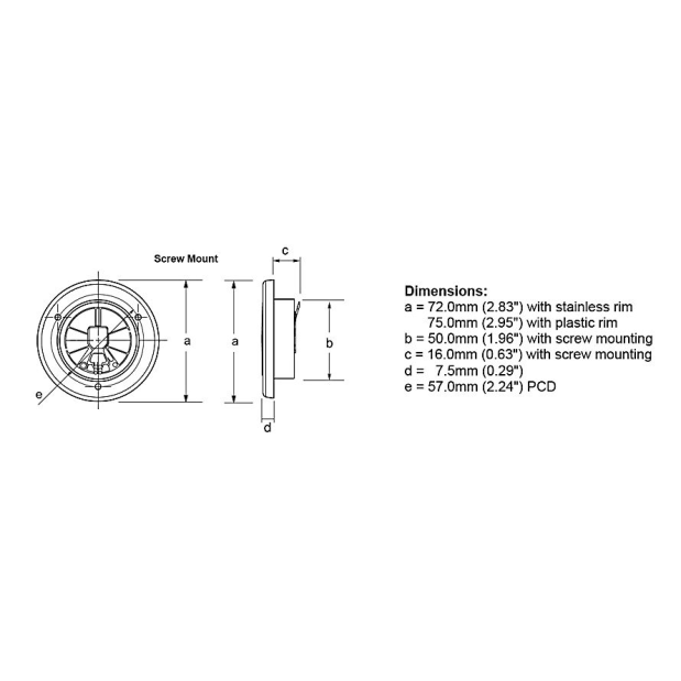 Hella 3" EuroLED 75 Recessed Mount LED Down Light - w/ Stainless Steel Trim Ring
