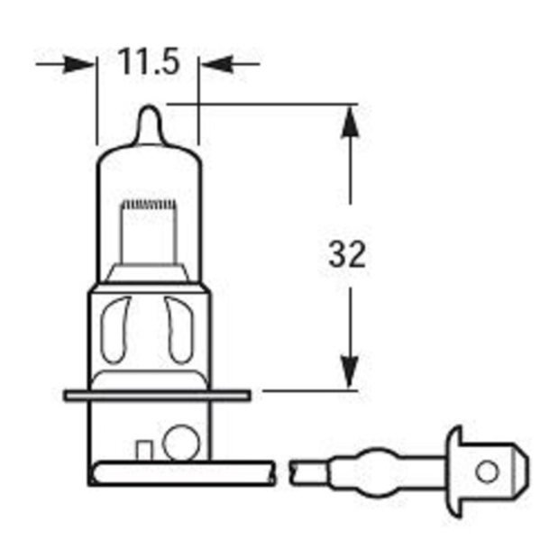 Diagram of Hella H3 Halogen Deck Floodlight and Search Light Bulbs