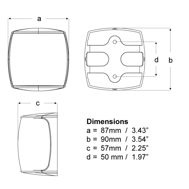 Diagram of Hella NaviLED Pro Navigation Lamps