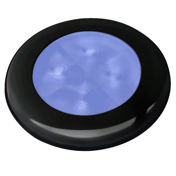 Slim Line LED Round 3" Lamps - Blue Light, Black Trim