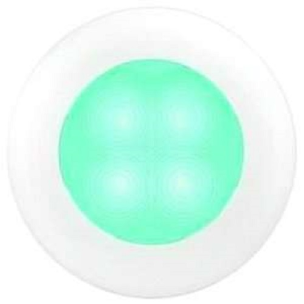 Slim Line LED Round 3" Lamps - Cyan Light, White Trim