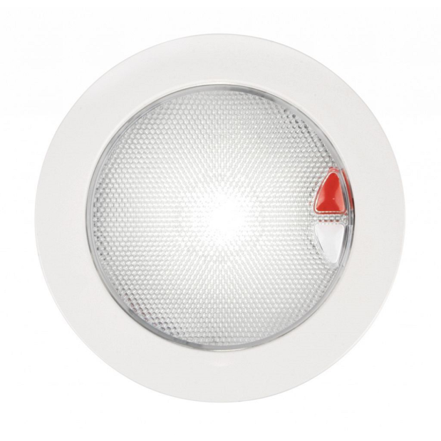 Hella Warm White / Red Recessed EuroLED Touch Lamp - White Rim