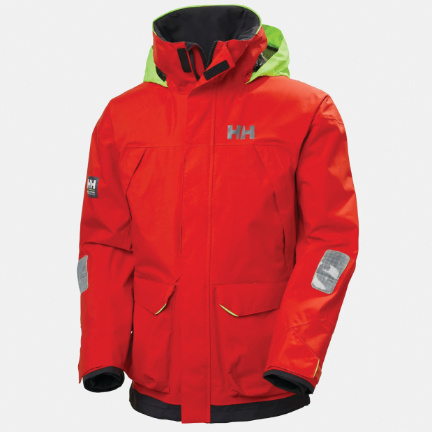 front of Helly Hansen Men's Pier Jacket Alert Red