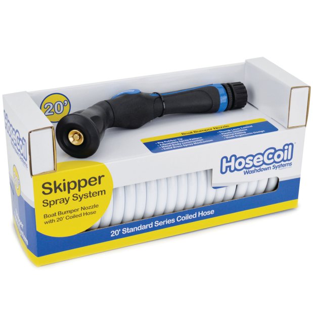 Skipper Spray System 20 ft Hose Kit with Boat Bumper Thumb Lever Nozzle