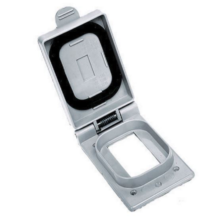 open view of Hubbell Commercial Grade Weatherproof Plates