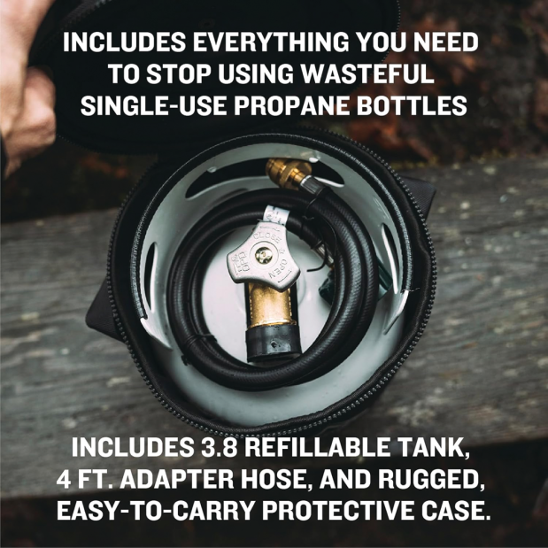 Steel Gas Growler Propane Tank with Deluxe Black Case
