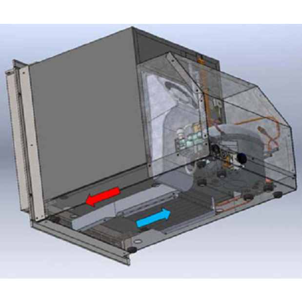 White Ice Maker - Low Profile, Stainless Steel, AC Only, Flush Mount, Back Diagram