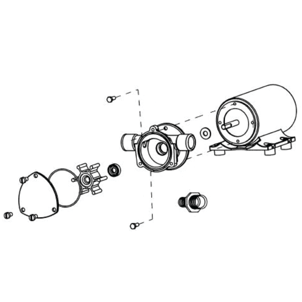 main view of Jabsco Puppy Pump Replacement Parts