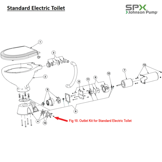 Outlet Kit for Standard Electric Toilet