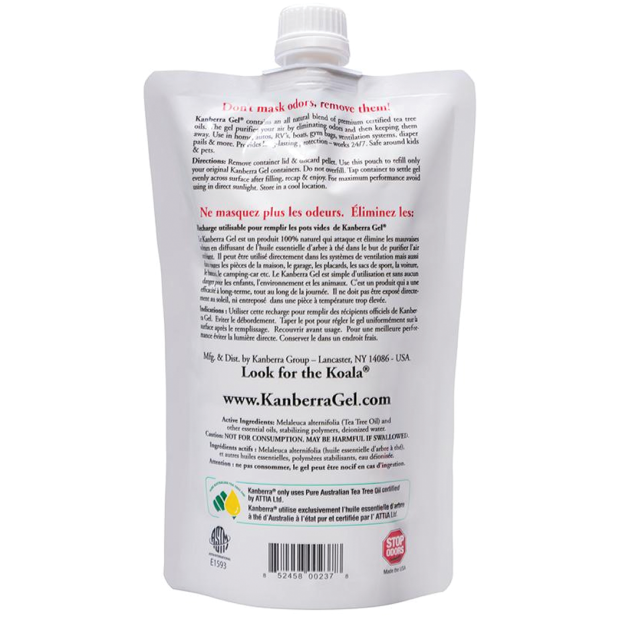 back of Kanberra Gel Kanberra Gel 24 oz Refill Pouch
