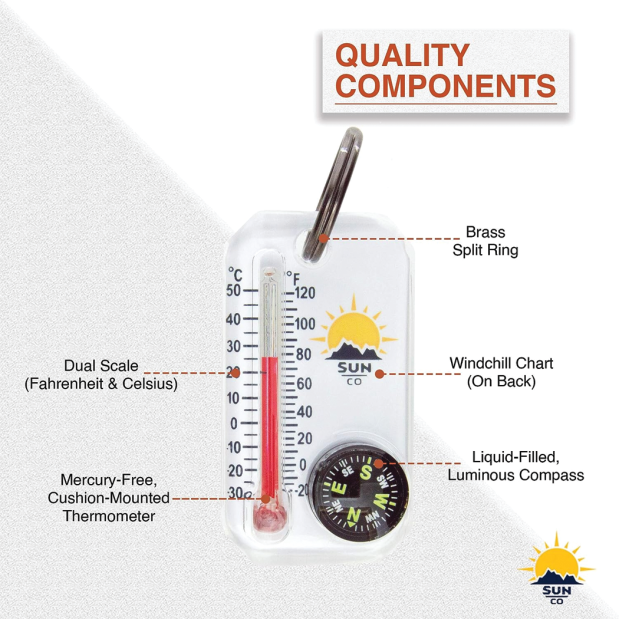 Therm-o-compass - Zipper Pull Compass/Thermometer