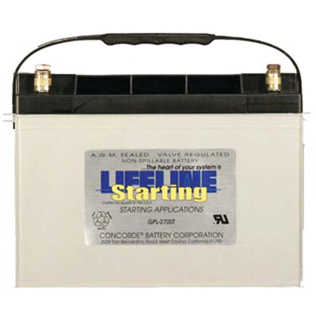view 2 of Lifeline 12V GPL-27T Group 27 AGM Deep Cycle Battery - 100 Ah