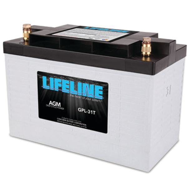 main view of Lifeline 12V GPL-31T Group 31 AGM Deep Cycle Battery - 105 Ah