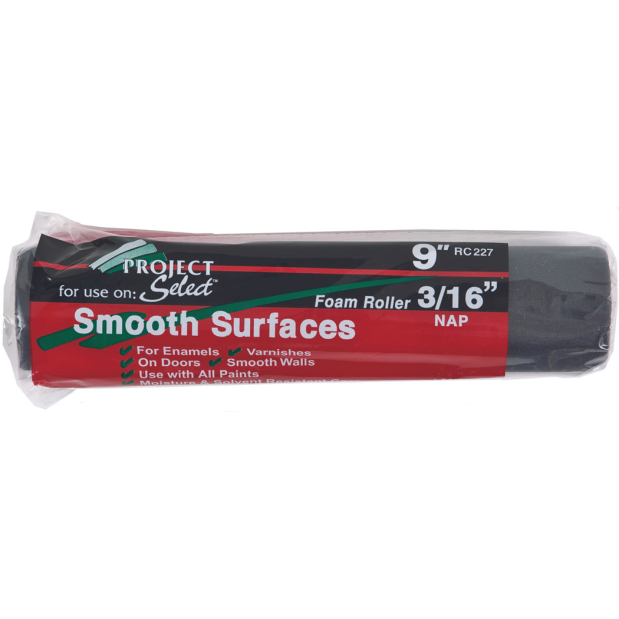 Smooth Foam Paint Roller Cover - 9" x 3/16" Nap