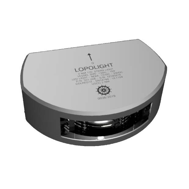 2 NM LED Stern Light - Vertical Mount for All Vessels Up to 164 ft