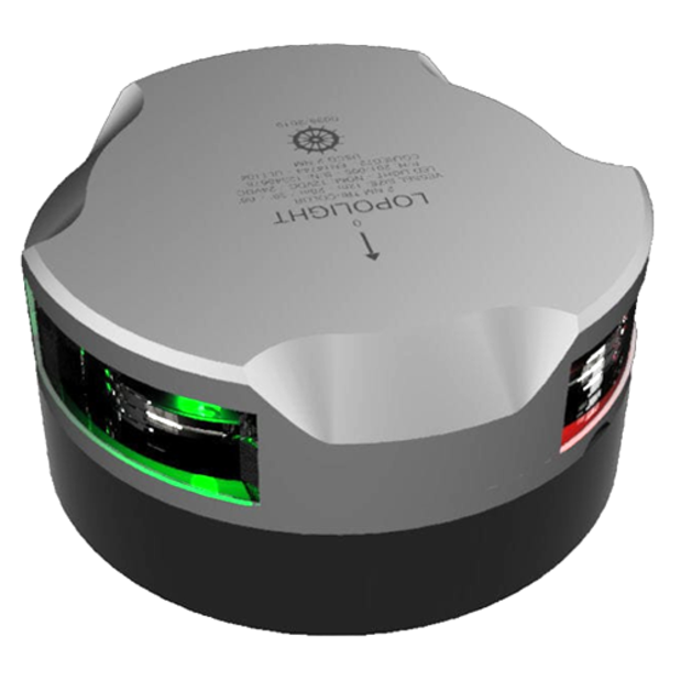 Lopolight 2 NM LED Tri-Color Navigation Light - Sailboats to 20m, Horz Mount, Black