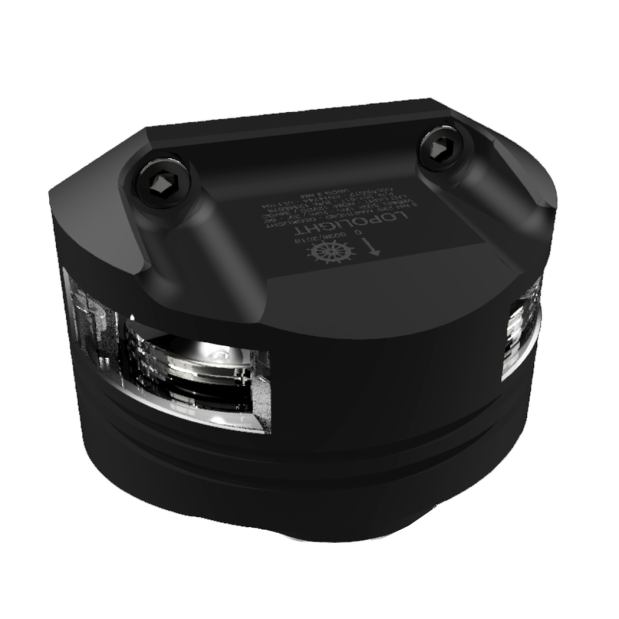 Lopolight 3 NM Masthead + Decklight LED Nav Light - Vessels 12m to 20m, Vert Mnt, Black