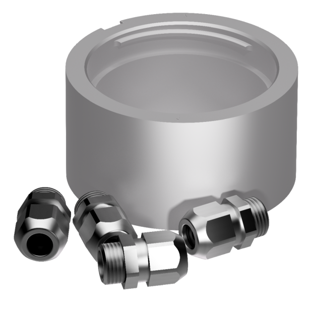 Lopolight Pro-Mount Base for Horizontal Mnt Nav Light - Cable Glands on Bottom, Silver
