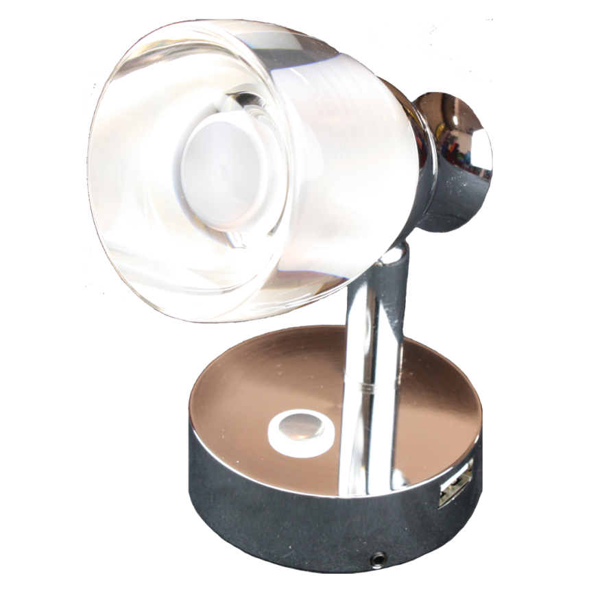 Elegant Wall Mount LED Light, Chrome Finish w/ Glass