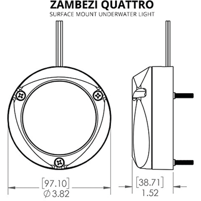 Zambezi Quattro Surface Mount LED Underwater Light