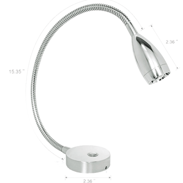 LED Chrome Reading Light 36JW - Warm White