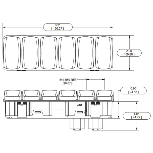 VMM6 - Contura Series Digital Switch Module, 6 Rocker