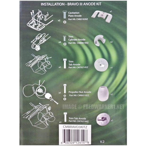 Bravo III Engine Anode Kit - Zinc