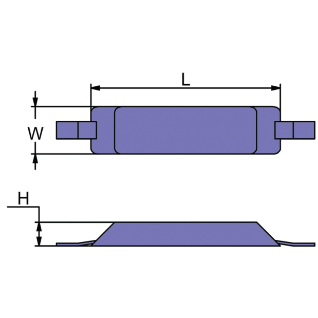 Commercial Semi-Streamlined Strap Anodes - Aluminum Straps