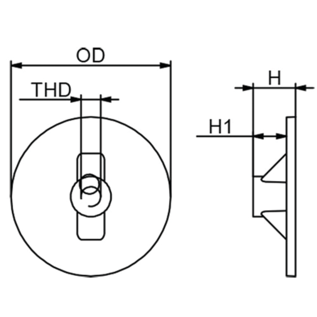 Dimensions of Martyr Mercury Force/Mariner Outboard Circular Plate Anode - Zinc