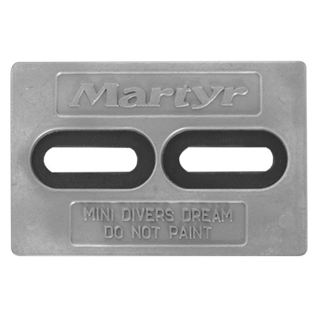 front view of Martyr Mini Diver Plate Anode - Aluminum