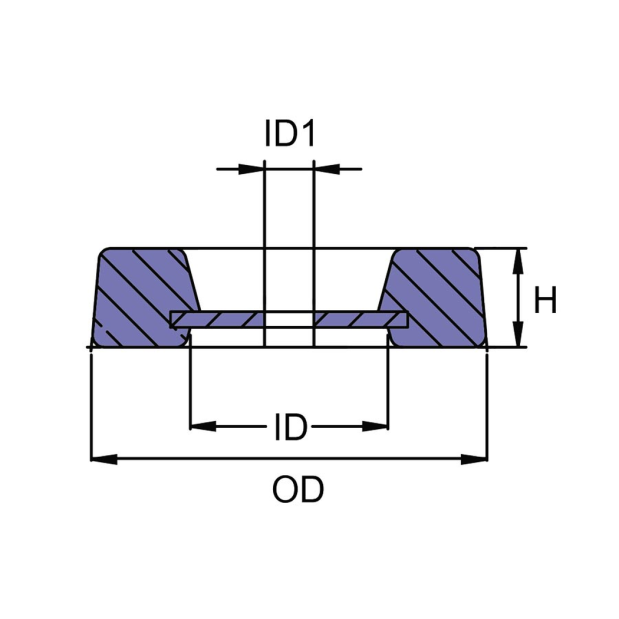 Dimensions of Martyr RP Series Round Flat Plate Hull Anodes
