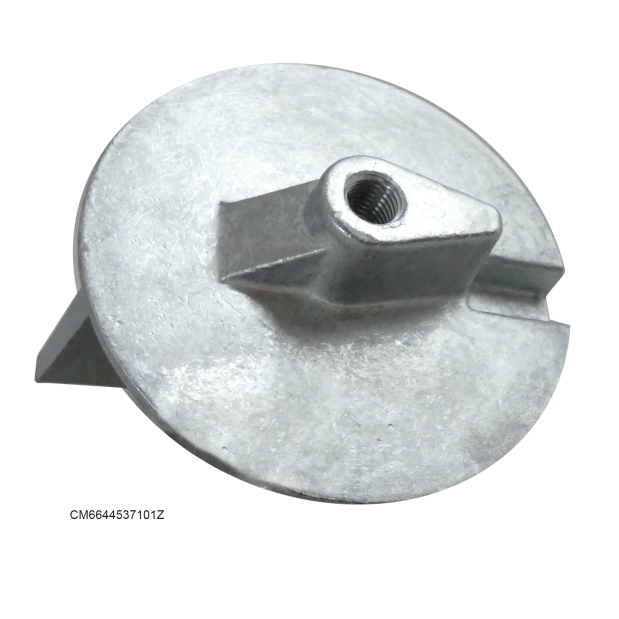 bottom view of Martyr Yamaha Skeg Anodes - Zinc