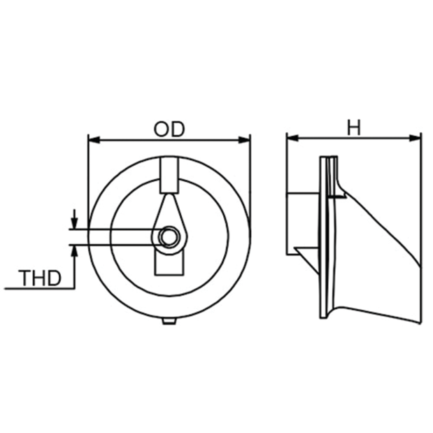 Dimensions of Martyr Yamaha Trim Fin Anode - Zinc