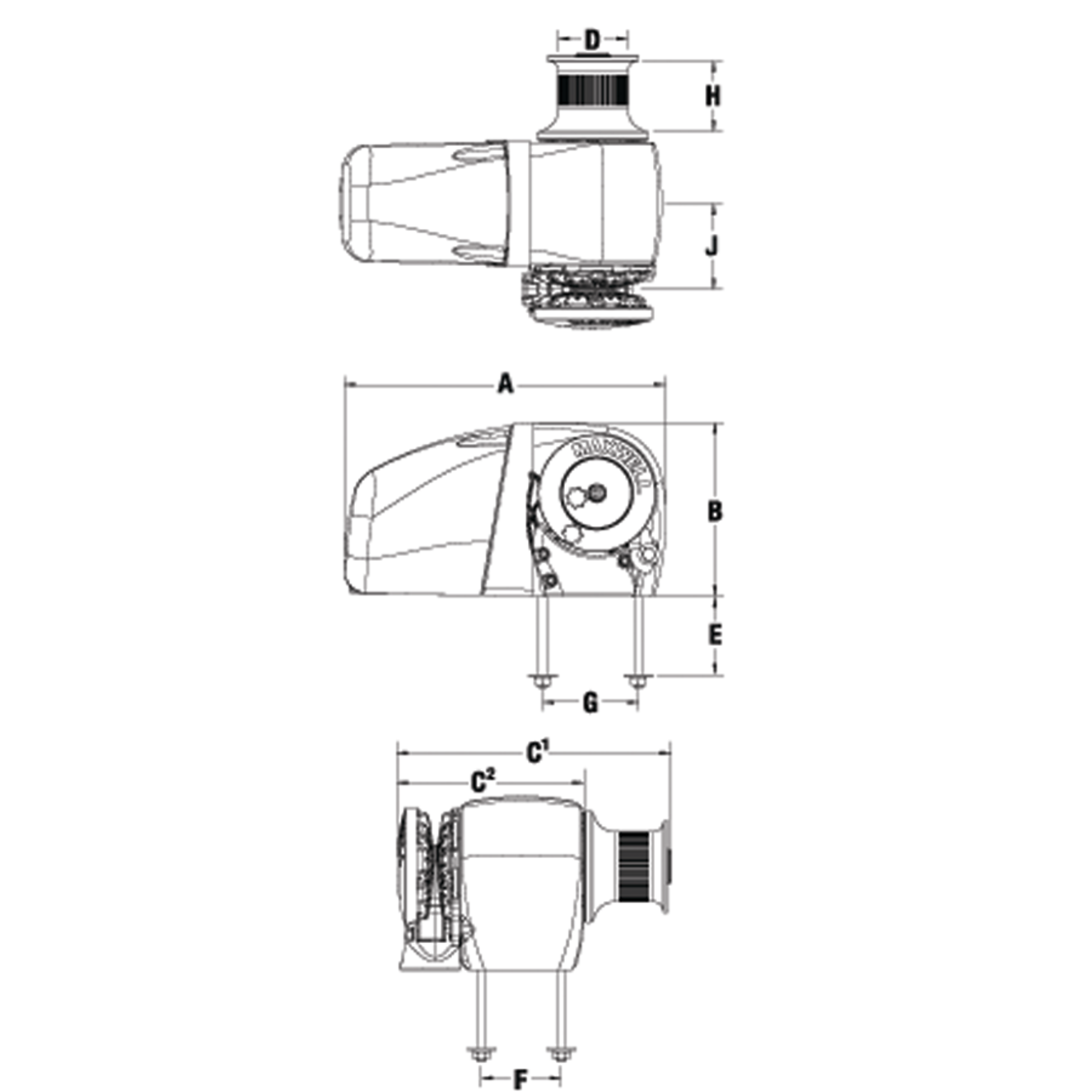  HRC10-8 &amp; 10-10 Horizontal Windlass - Rope/Chain